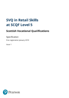 Pearson SVQ in Retail Skills at SCQF Level 5 - Specification