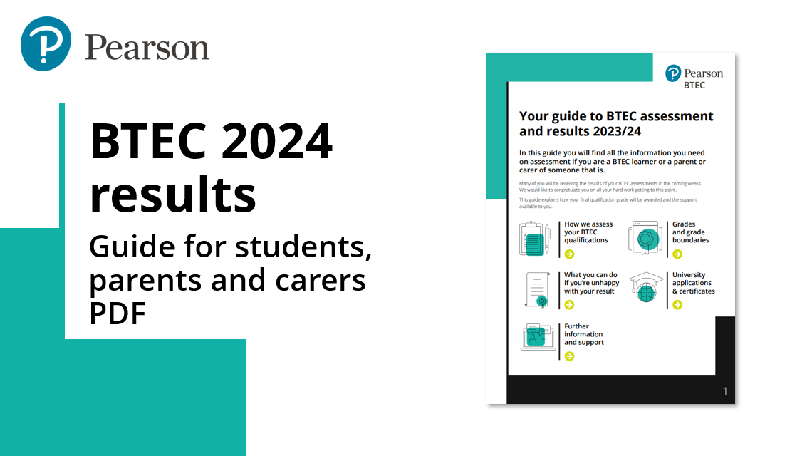 BTEC 2024 results guide for students, parents and carers