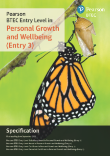 BTEC Personal Growth and Wellbeing Specification Entry Level 3