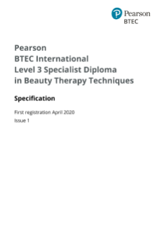 Beauty Therapy Techniques Specification