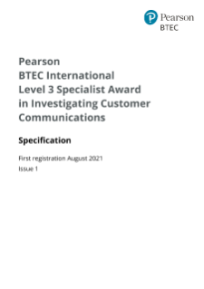 Investigating Customer Communications specification