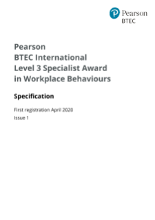 BTE L3 Specialist Award In Workplace Behaviours - Specification