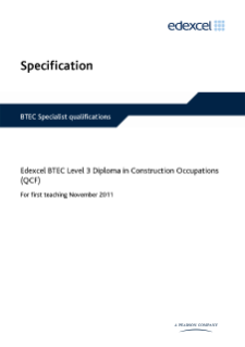 BTEC Level 3 Diploma in Construction Occupations specification