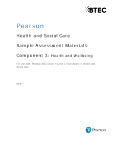 Sample Assessment Materials - BTEC Level 1 and Level 2 Tech Award in Health and Social Care